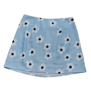 Princess Polly Blue Floral A-Line Skirt